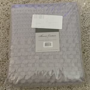Madison Park Shower Curtain Gray Waffle Textured Fabric 72x72 NEW
